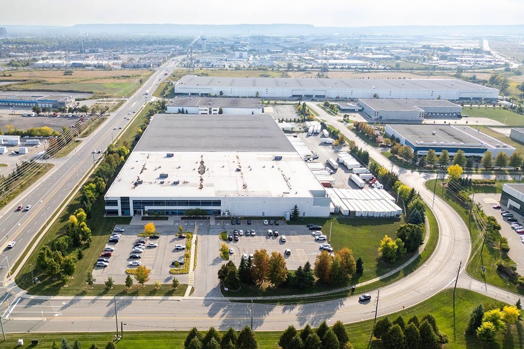Aerial view of the QRC Logistics warehouse and distribution facility in Ontario Aerial view of the QRC Logistics warehouse and distribution facility in Ontario